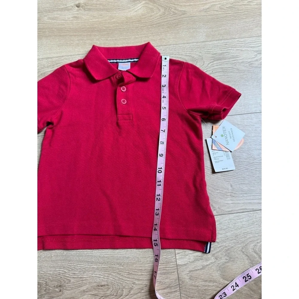 NWT Boys Kids Gymboree playproof uniforms nanotex short sleeve red polo size 2T